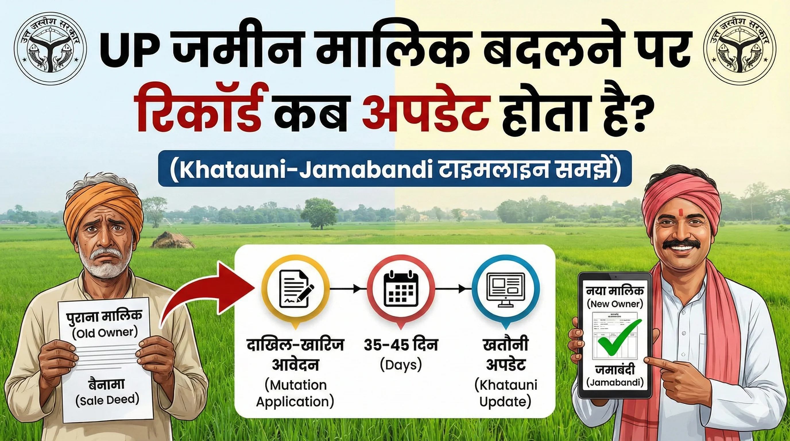 UP जमीन मालिक बदलने पर रिकॉर्ड कब अपडेट होता है?